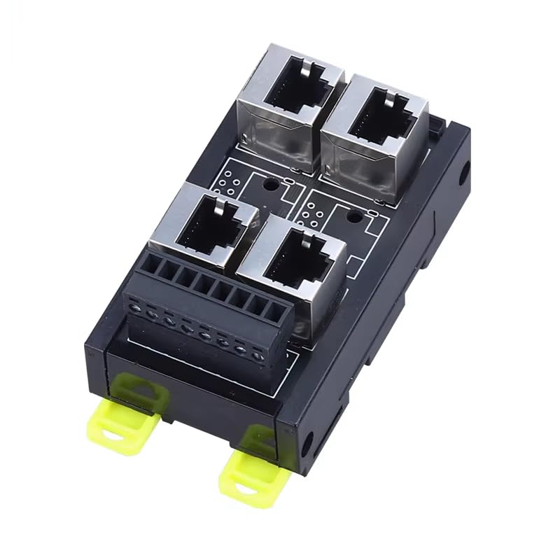 Shao Dong RJ45-8P 4-Port RJ45 Network Port to Terminal Block 8-pin Wiring Terminal Crystal Head Socket Adapter Board hub