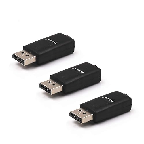 EVanlak DispalyPort Headless Ghostclassic Style Display Emulator for PC 4K DP Dummy Plug fit Headless 1080@60Hz- 3840x2160@17Hz 3Pack
