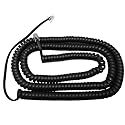 The VoIP Lounge 25 Foot Flat Black Long Handset Receiver Curly Phone Cord with Long Lead