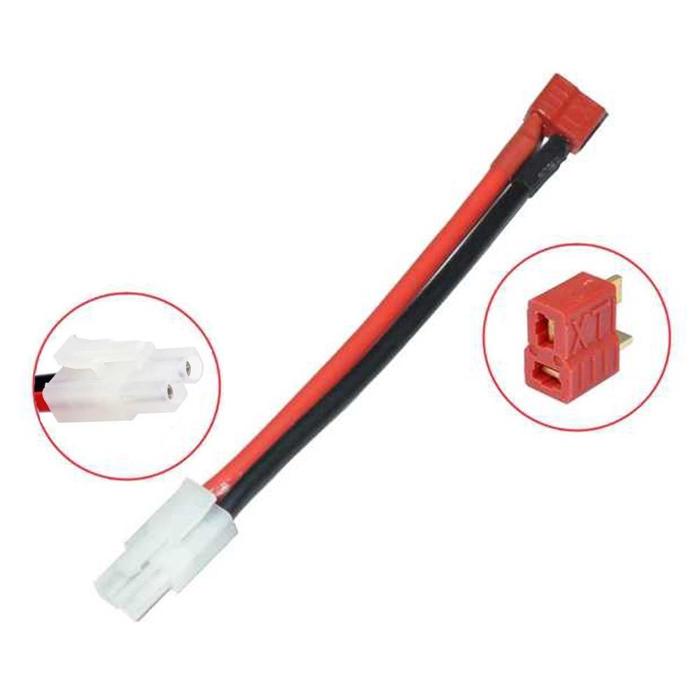 Yiqigou 5-Pack Deans Style T-Plug Female Connector to BigStyleTamiya Plug Male Connector Adapter Lead with 5CM 16AWG Cable for RC ESC Speed Controller