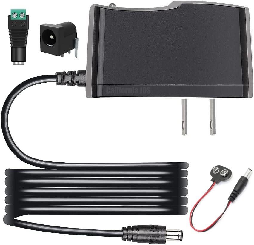 9V 1A AC DC 100V-240V Power Supply Adapter Cord for Arduino UNO R3 MEGA, US Plug - Center Positive 5.5x2.1~2.5mm