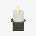 Luminara Flameless Candle Nightlight w/Dusk to Dawn Light Dark Auto Sensor, Loden Green Wall Plug Indoor Night LED Light w/Real-Flame Effect