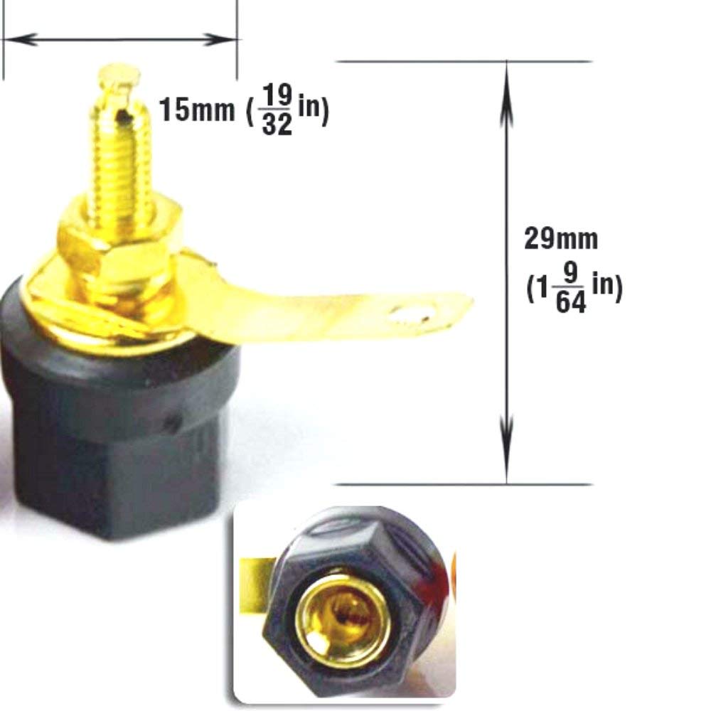 CESS Amplifier Terminal Connector Binding Post Banana Plug Jack Socket Panel/Chassis Mount - Length 1.1" / 29mm (4 Pack)