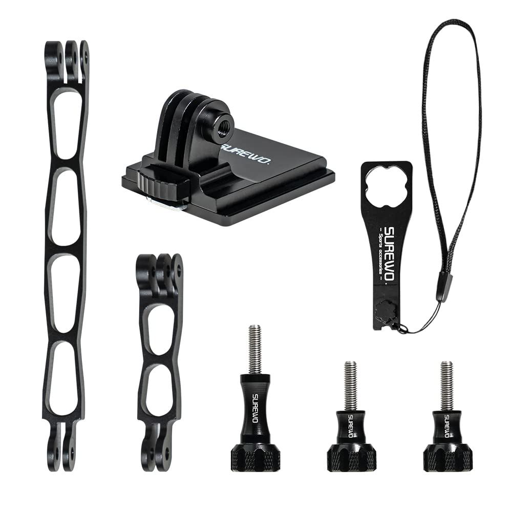 SUREWO Aluminum NVG Helmet Mount Compatible with Go pro Hero 13 Black,GoPro Hero 12/11/10/9/8/7/(2018)/6/5 Black,DJI Osmo Action 5 pro/4/3/2 and Most