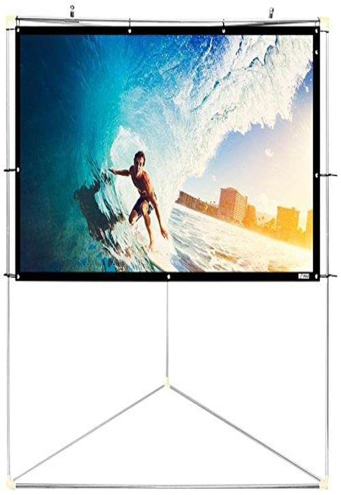 Pyle 72" Outdoor Portable Matt White Theater TV Projector Screen w/ Triangle Stand - 72 inch, 16:9, 1.15 Gain Full HD Projection for Movie / Cinema