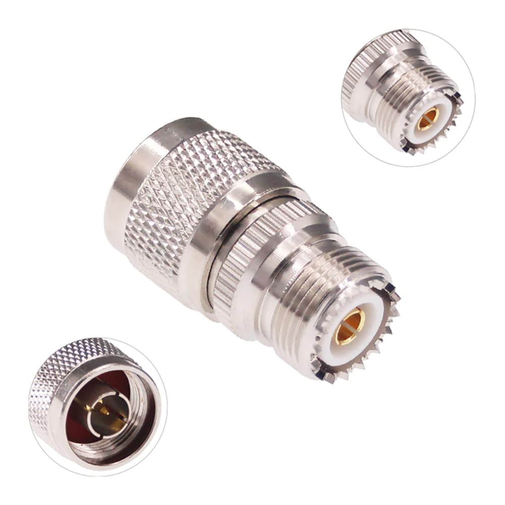 RFaha 4pcs N Type Male/Female to UHF PL-259 SO-239 M/F RF Coaxial Adapter Connector Kit(F36-4)