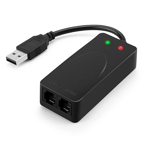 AGPtek External USB 2.0 3 in 1 Data Voice Dial Up Modem 56K V.92 V.90 CX93010 WIN7 Receive Send Fax on Computer with RJ11 Cable