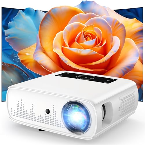 GROVIEW Projector, 15000lux 490ANSI Native 1080P WiFi Bluetooth Projector, 300'' Video Projector, Supports 4K & Zoom, 5G Sync, Compatible with HDMI