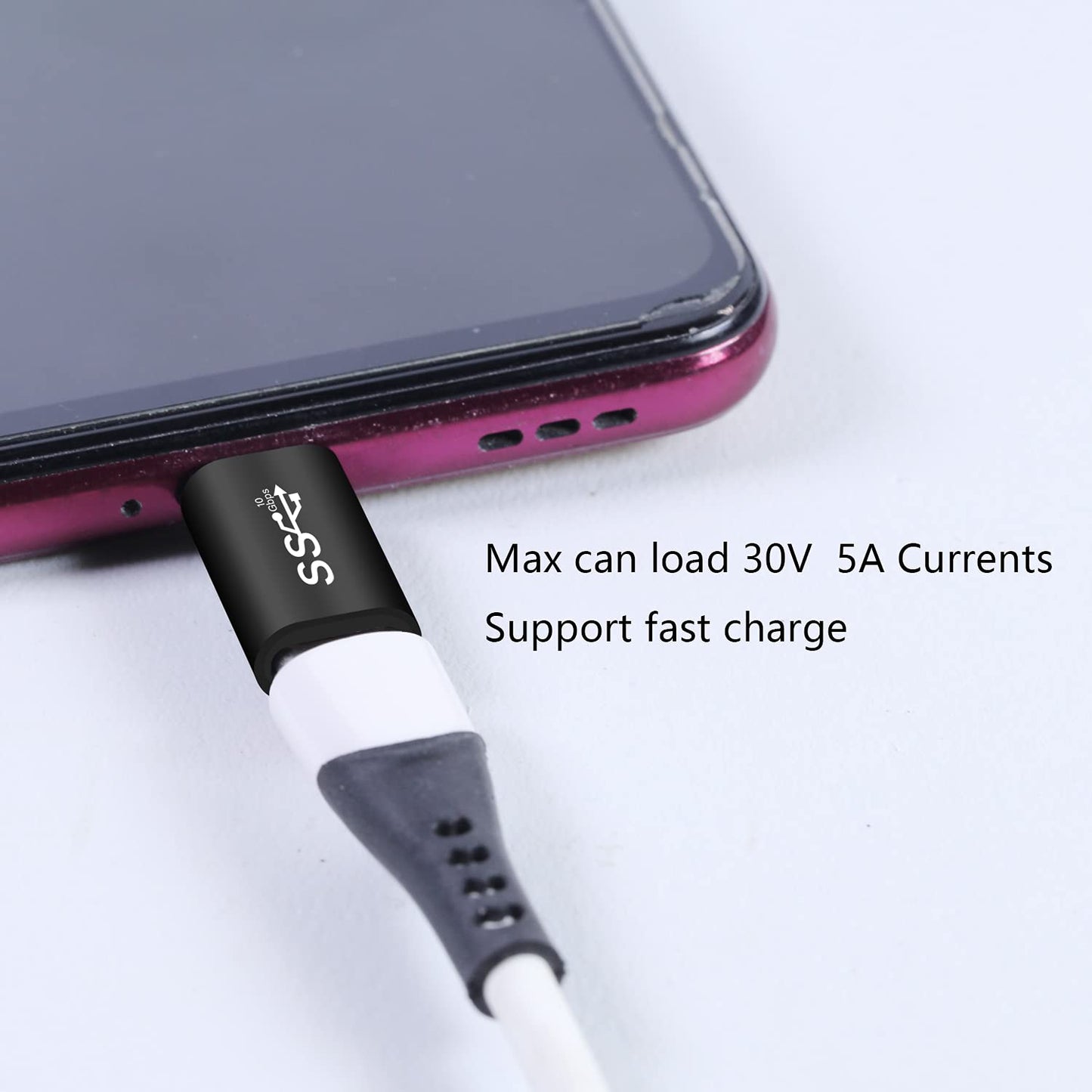 3in1 Pack USB 3.1 C Extension Coupler Adapter: USB C Male to Female, Compatible with MacBook, Nintendo Switch, Thunderbolt3 and More, Black