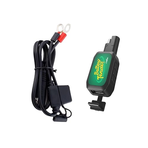 Battery Tender Ring Terminal Accessory Cable and USB Charger Adapter Combo - Battery Cord & 2.1 AMP USB Charging Adapter for Mobile Devices
