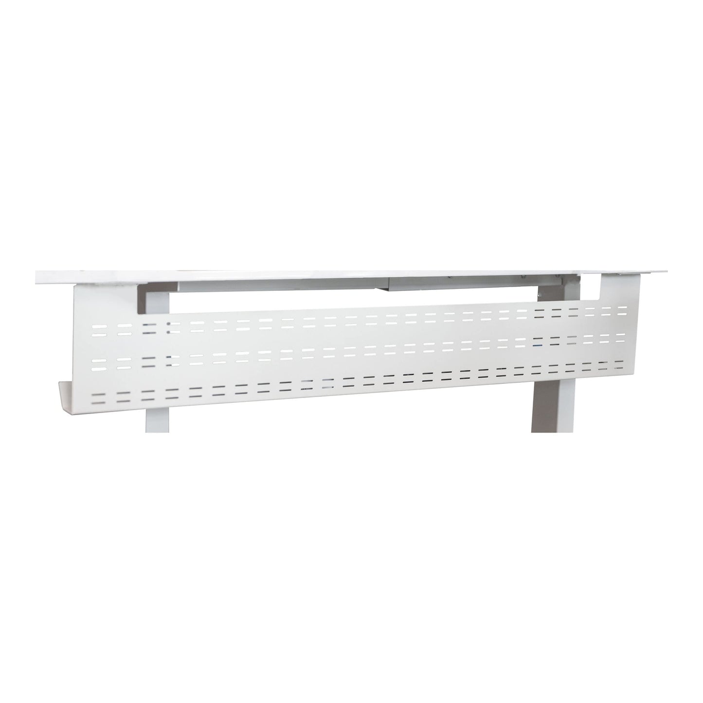 Stand Up Desk Store Under Desk Cable Management Tray Black Horizontal Computer Cord Raceway and Modesty Panel (White, 51")