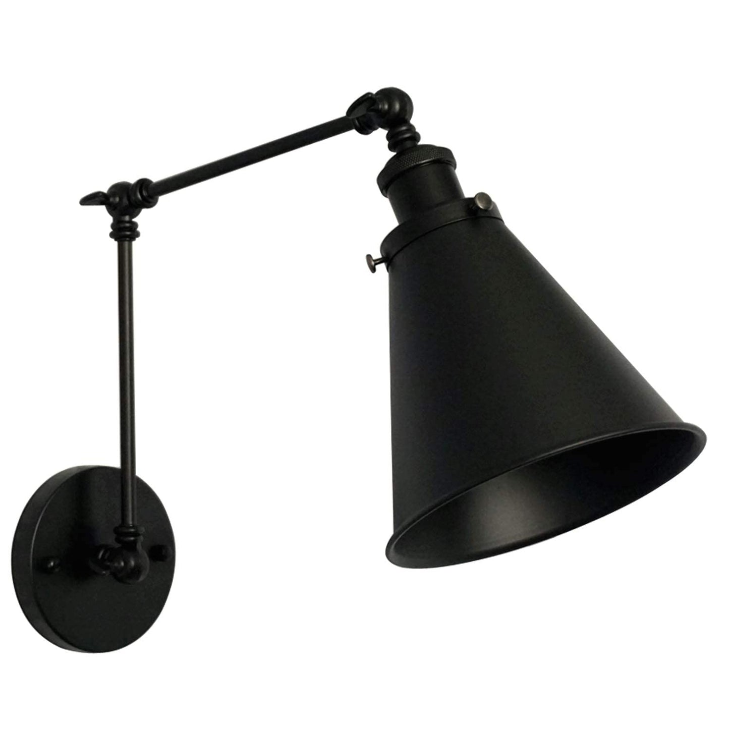 DZSUMY Industrial Black Wall Sconce,Angle Adjustable Decorative Modern Farmhouse Wall Mount Light for Living Room Wall Lamp Set of 2