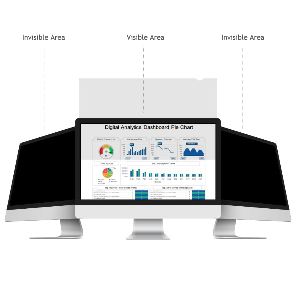 WELINC™ Light 27 Inch - 16:9 Aspect Ratio - Computer Privacy Screen Filter for Widescreen Monitor - Anti-Glare - Protects Eyes from Blue Light - Made