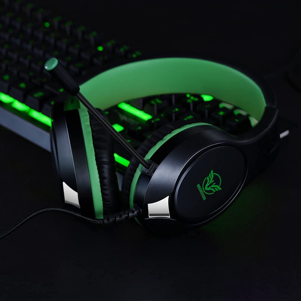 Masacegon Gaming Headset for PC,Gaming Headphone Compatible with Xboxone,PS4,Nintendo Switch,3.5mm Over-Ear Headphones with Noise Canceling Feature