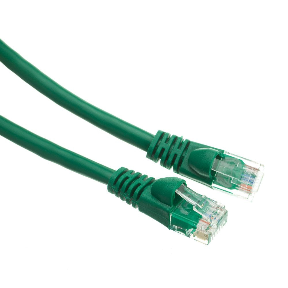 CableWholesale Cat5e UTP Ethernet Cable, Snagless Boot, PoE, 50 ft, Green