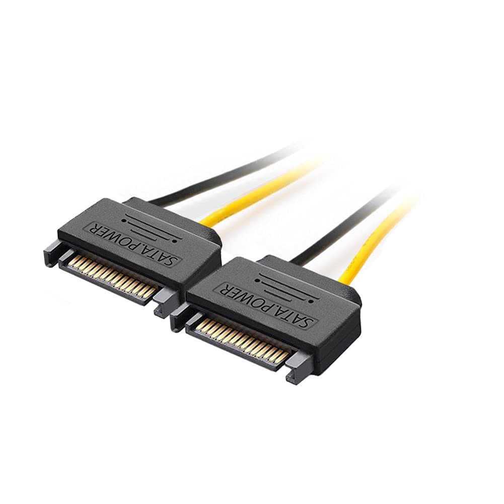 J&D 6 Pin PCIe to Dual SATA Power Cable, 2X SATA to 6 Pin PCIe Express Graphics Video Card Power Cable Adapter (2 Pack), 8 Inch