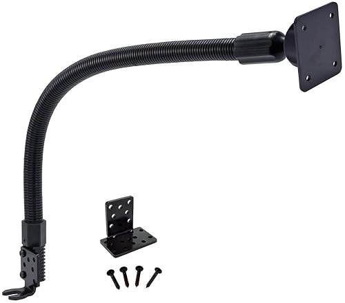 ARKON Mounts Car or Truck Seat Rail or Floor Mount for Satellite Radios | 4-Hole AMPS Head | Flexible 22" Gooseneck Arm | For GPS, Satellite Radios