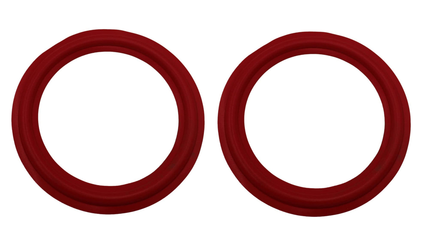 IMC Audio Red 12 inch Rubber Speaker Foam Edge Subwoofer Surround Rings Replacement Parts for Speaker Repair or DIY 2 Pieces