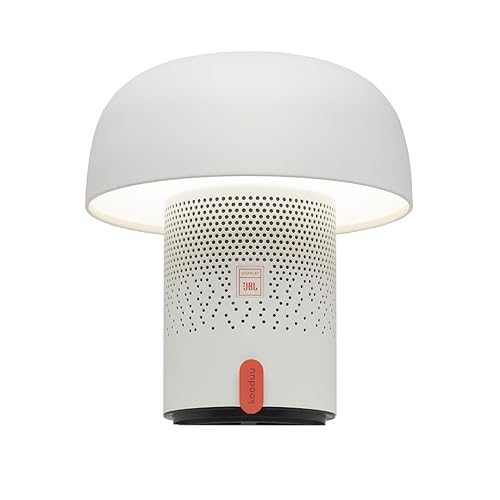Kooduu Sensa Play Bluetooth Speaker Light with Sound by JBL - Cordless, Rechargeable Speaker & Light with Touch Control for Indoor/Outdoor Use, White