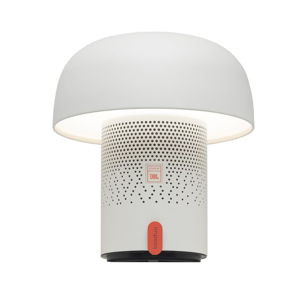Kooduu Sensa Play Bluetooth Speaker Light with Sound by JBL - Cordless, Rechargeable Speaker & Light with Touch Control for Indoor/Outdoor Use, White