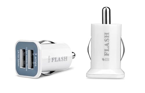 iFlash Dual USB Car Lighter Charger Adapter with 3A Output - fast Heavy Duty Ouput - Support Apple iPad Pro / Air 2 / mini 2/3/4 iPhone X / 8 Plus / 7