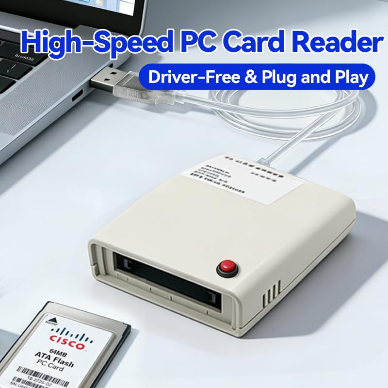 SPENFiLY ATA PCMCIA Memory Card Reader Card 68PIN Card - Plug and Play, Hot Swap USB 2.0 Supports 20MB-20G PC Card/ATA Reader