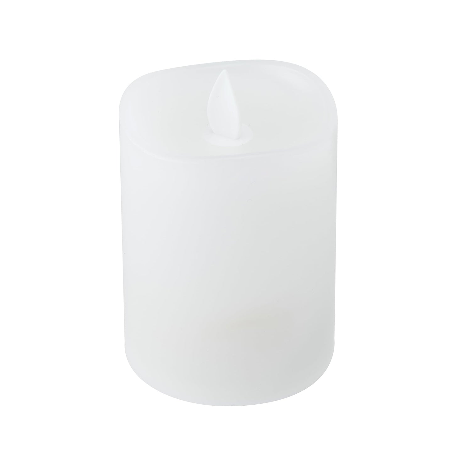 Mikasa LED Wax Pillar Candle 3 x 4 Inch White Flameless Candle with Dancing Flame Effect - Battery Operated with 5-Hour Timer for Home Decor and Table