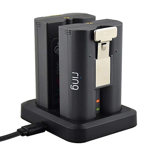 Battery Charger for Ring Rechargeable Battery,Dual Ring Battery Charger Station for Ring Spotlight Cam Battery,Ring Video Doorbell 2/3/4,Ring Stick Up