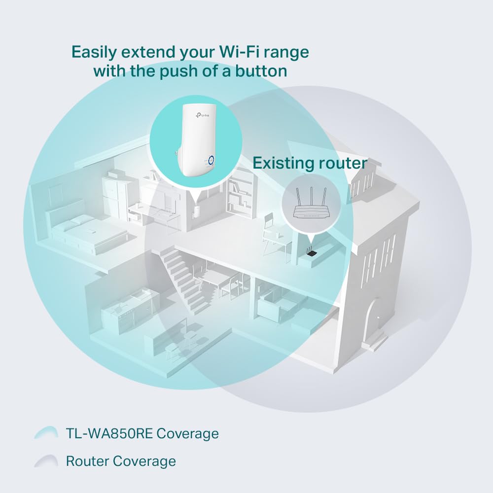 TP-Link 300Mbps Universal Wall-Plug Wi-Fi Range Extender - TL-WA850RE