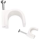 PHYXOLOGY SUPPLY Pro-Grade, Cable Clips with Steel Nails 4mm, 14mm Wire Holders and Tacks 100 Per Size. Durable, UV Resistant Plastic Clips Help