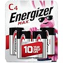 Energizer MAX C Batteries (4 Pack), C Cell Alkaline Batteries