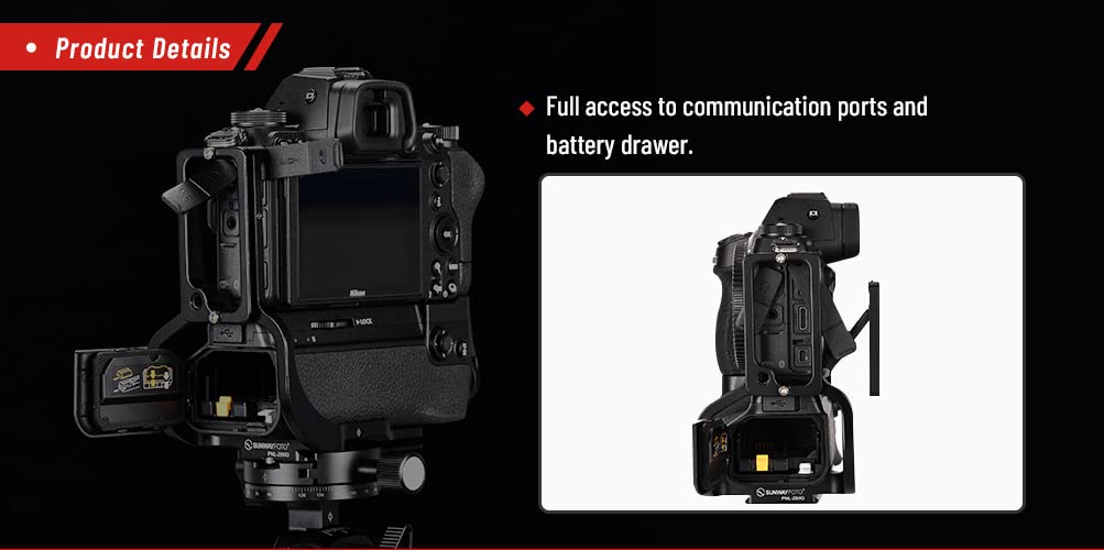 SUNWAYFOTO PNL-Z6IIGN L Plate for One Piece L-Plate for Nikon Z6II Z7II with Battery Grip MB-N11 Arca Compatible