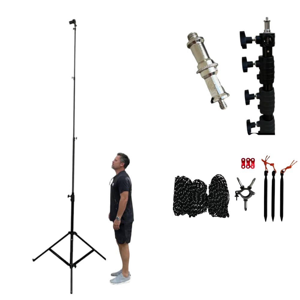 Glide Gear TST 12 12-Foot Tripod Stand - Air-Cushioned Telescoping Sections, Heavy-Duty Aluminum Construction, Adjustable Height, Supports Cameras Up