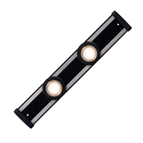 HALO HU2012PS2P930MBR 12" LED Matte Black Under Cabinet Puck Light Kit, 2 Pucks, 3000K Color Temperature