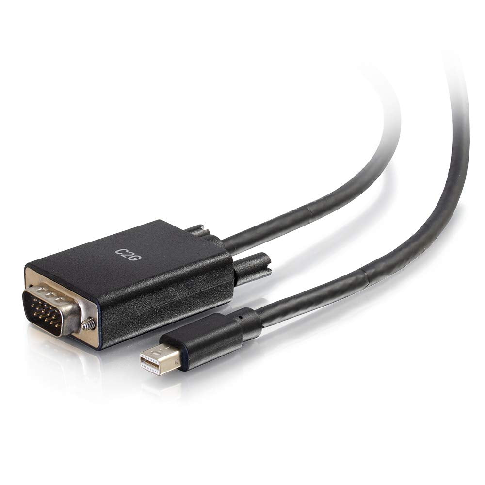 C2G Mini Display Port Adapter, Display Port to VGA, Black, 3 Feet (0.91 Meters), Cables to Go 54676
