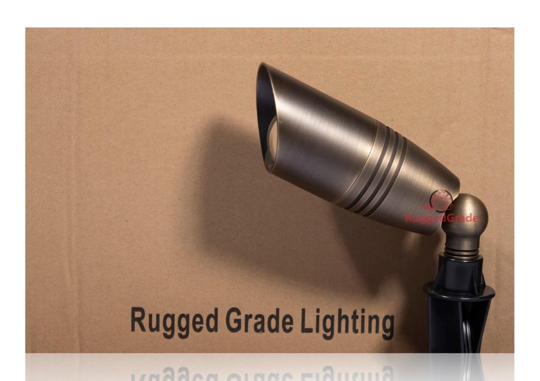 RuggedGrade 5W LED Landscape Light - Lyla S Series - 620 Lumens - 12V Low Voltage Outdoor Lighting - Warm White 2700K - Solid Brass - MR16 Bulb