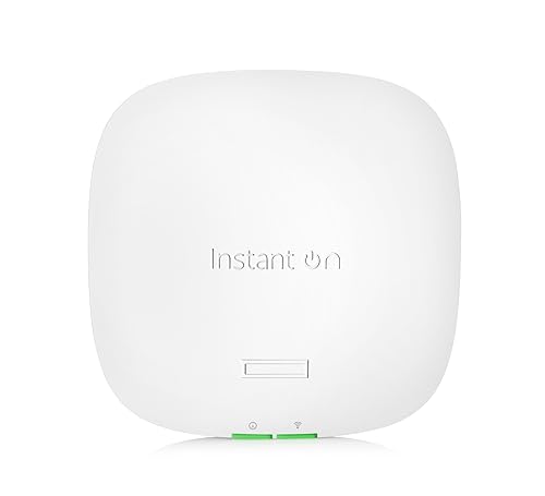 HPE Networking Instant On Access Point AP22 2x2 WiFi 6 Indoor Wireless Access Point | Long Range, Secure, Smart Mesh Support | Power Source Included |