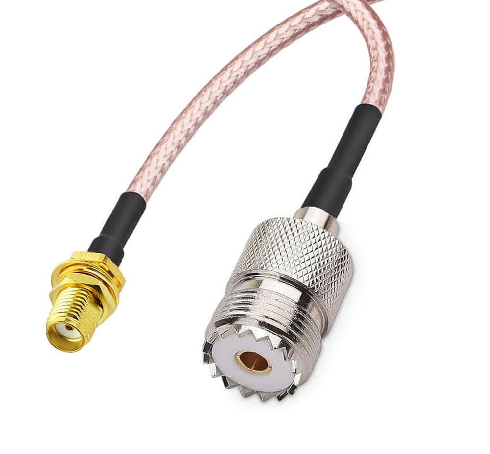 DHT Electronics Handheld Antenna Cable for Wouxun Baofeng Quasheng Linton - Adapter for UHF Base and Mobile Antennas - SMA Female to UHF SO-239…