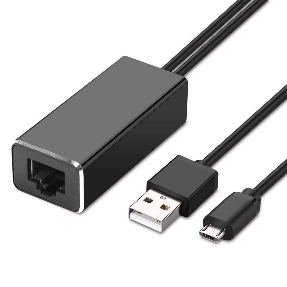 Weixinke Ethernet Adapter for Fire TV Stick (2nd GEN), All-New Fire TV (2017), Chromecast Ultra / 2/1 / Audio, Google Home Mini, USB A to RJ45 100Mbps