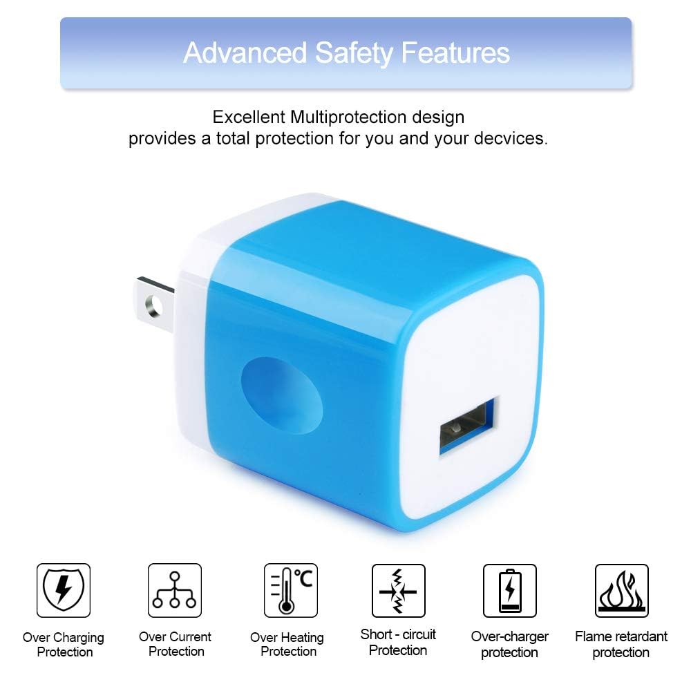 Android Phone Charger Micro Cable,4-Pack Wall Plug 1A/5V Power Adapter with 6ft Nylon Braided Fast Charging Micro USB Cord Compatible Samsung Galaxy