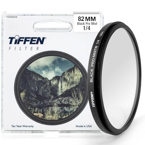 Tiffen 82mm Black Pro-Mist 1/4 Filter|Black Pro-Mist Filter|Ultra Slim|Cinematic Effect Camera for Portrait Photography/Video/Vlog