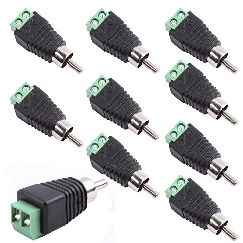 exgoofit Phono RCA Screws Male Female Plug to AV Screw Terminal Audio/Video Connector Adapter (10 Male +10 Female Connector)