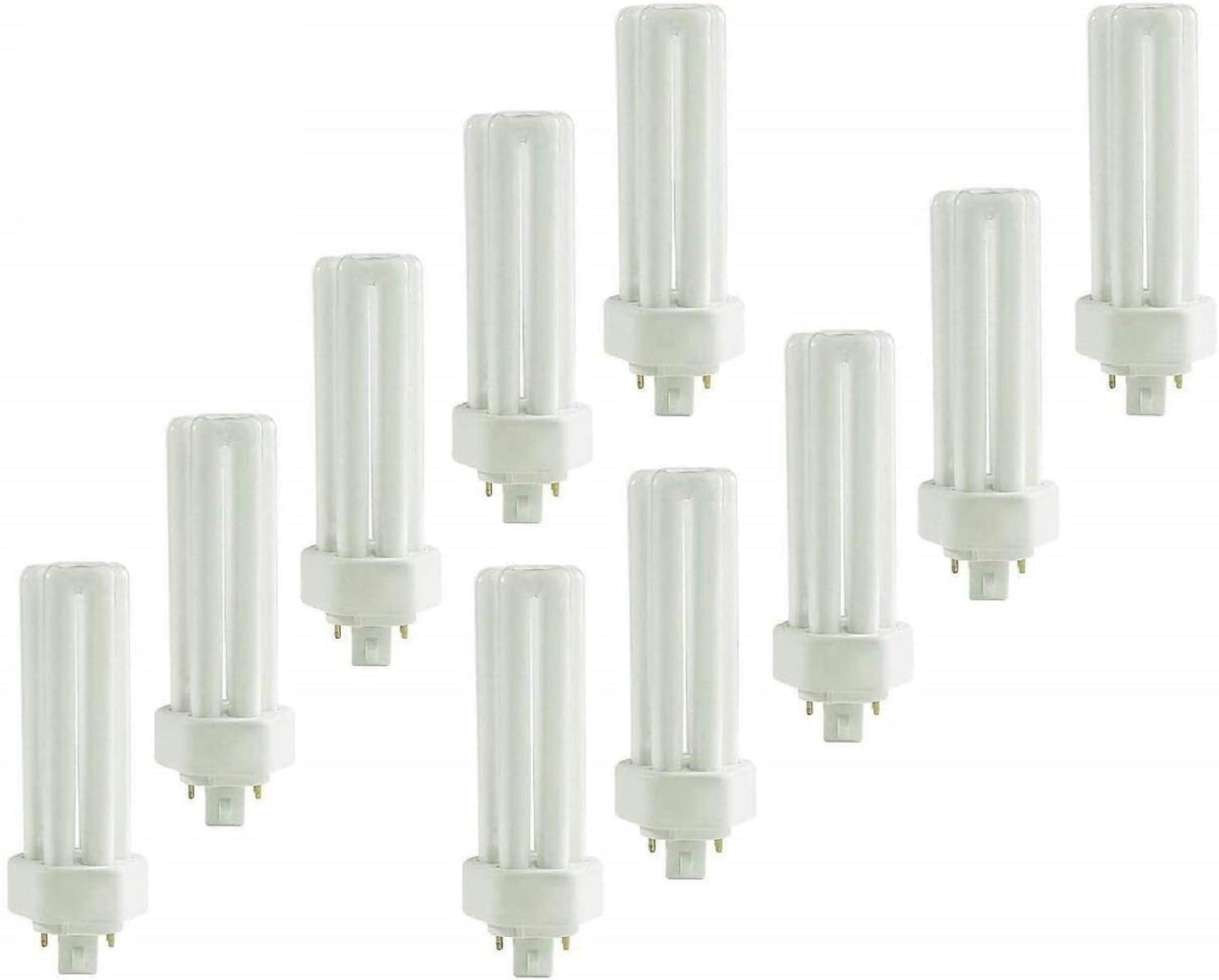 Circle (10 Pack PLT-42W 865, 4 Pin GX24Q-4, 42 Watt Triple Tube, Compact Fluorescent Light Bulb