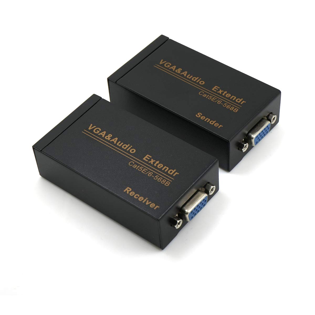 VKBAND VGA Extender Over Cat6 up to 328ft / 100M VGA Extension Adapter Over RJ45 Ethernet Cable (1 Transmitter + 1 Receiver)