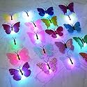 Cynzia 3D LED Butterfly Night Lights, 40Pcs Single and Double Butterfly Decoration Light, Glowing Flash Wall Stickers Light for Bedroom, Garden
