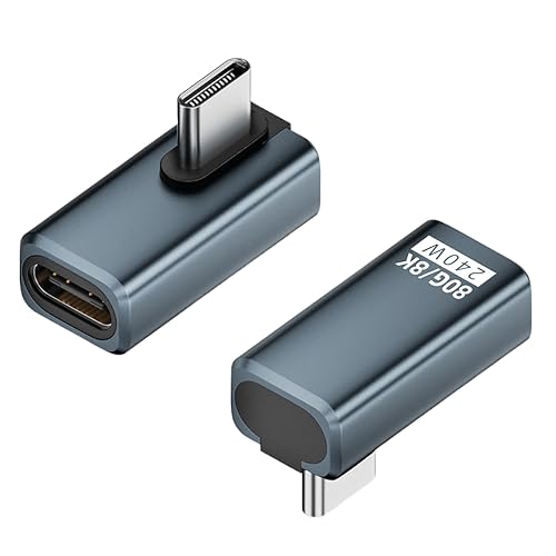 WITRN USB C Adapter PD 240W 80Gbps for Thunderbolt 5/4/3, Male to Female Extender USB4 2.0 L Shape Connector with 8K@60Hz 120Gbps Video for iPad