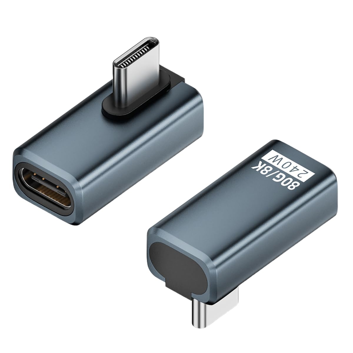 WITRN USB C Adapter PD 240W 80Gbps for Thunderbolt 5/4/3, Male to Female Extender USB4 2.0 L Shape Connector with 8K@60Hz 120Gbps Video for iPad