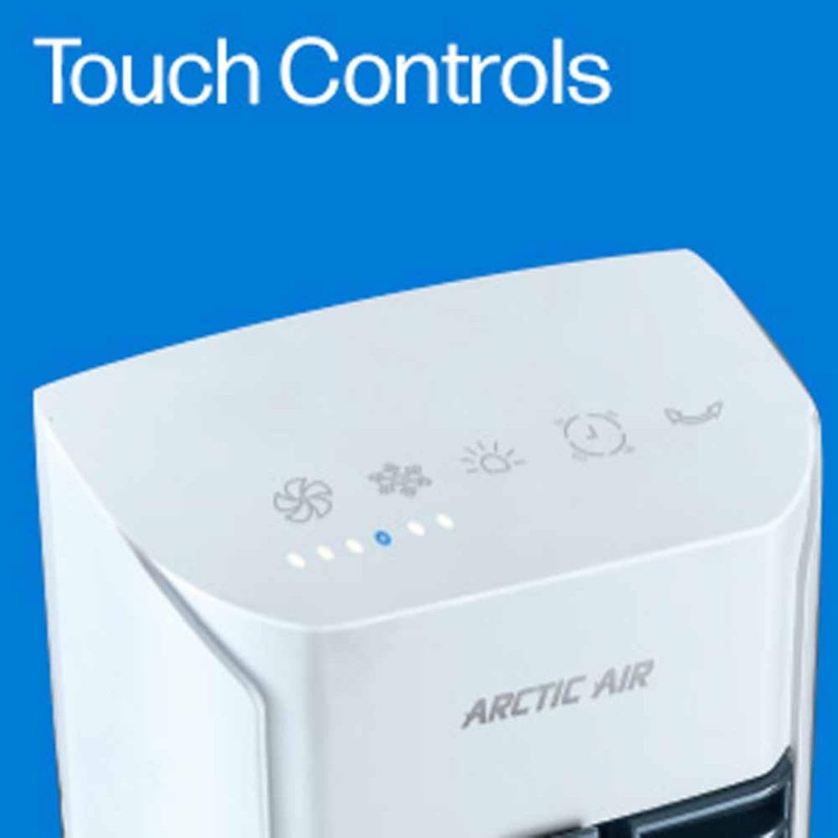 Arctic Air Tower+ Indoor Evaporative Cooler with Oscillating and Quiet Fan Function, Auto-Off Timer, 4 Fan Speeds, LED Night Light, 16-Hour Cooling