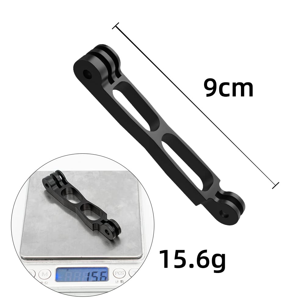 SUREWO Aluminum Alloy Extension Arm Mount 9 CM Metal Pole Helmet Stick Bike Mount Compatible with GoPro Hero 13/12/11/10/9/8/7,AKASO/Campark/DJI Osmo