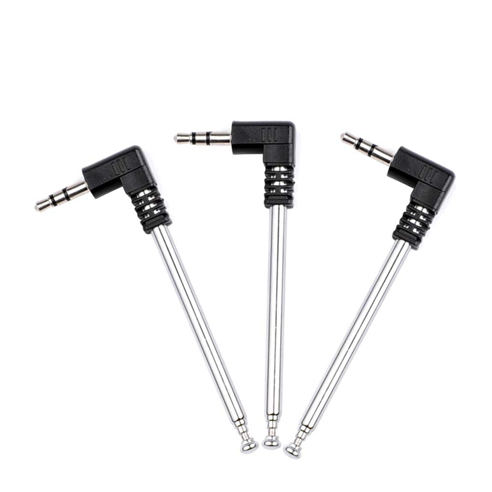 Taidacent 10 Pcs 3.5MM Connector Low Frequency TV Audio/Digital UHF VHF Telescopic Radio Antenna Extendable FM Whip Antenna DIY High Gain FM Radio